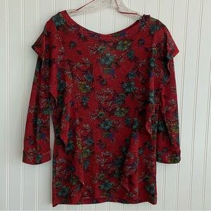 Free People red print top SIZE SMALL